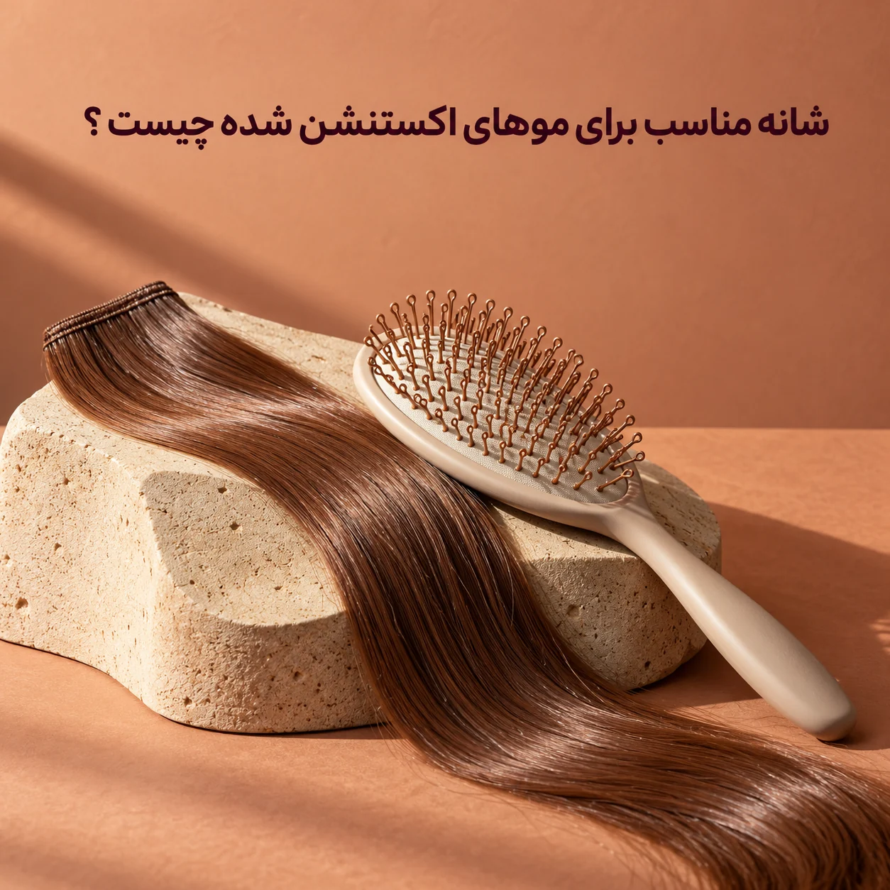 شانه برای اکستنشن مو؛ تصویر شاخص راهنمای انتخاب برس با عنوان فارسی