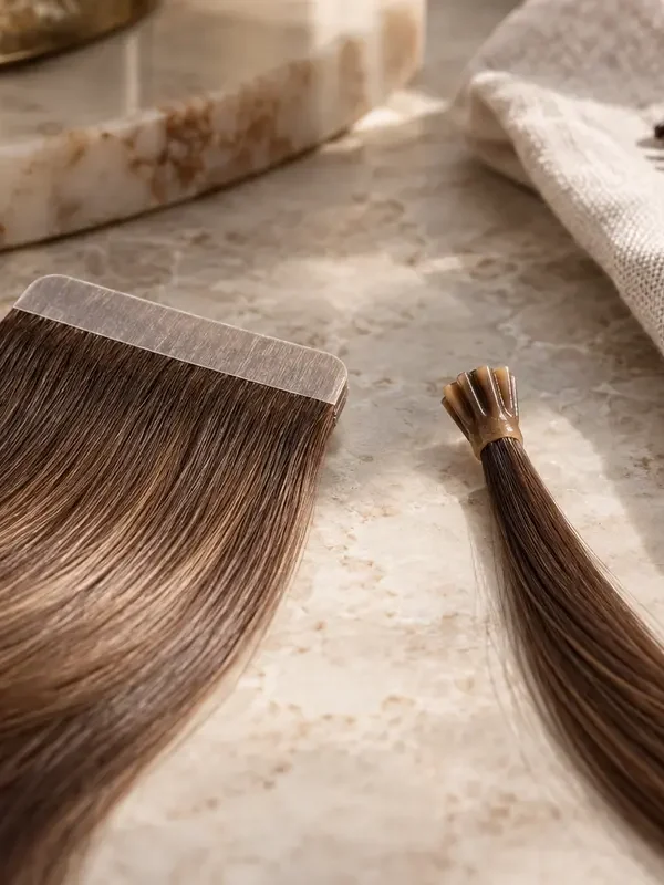 مقایسه اکستنشن چسبی یا کراتین؛ نوار تخت و اتصال کراتینی شاخه‌ای